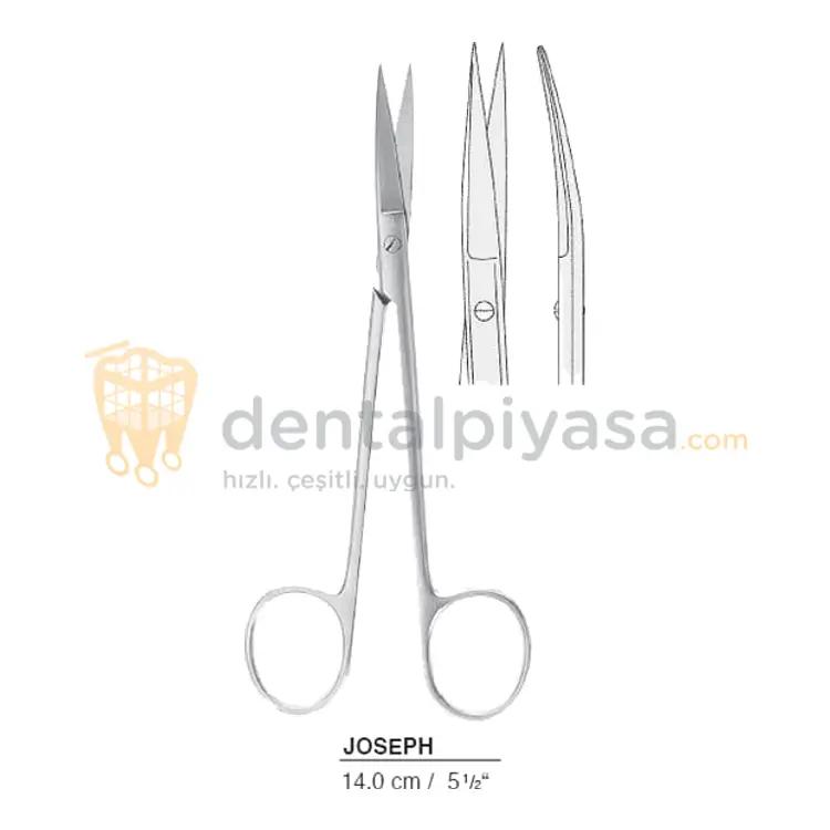  QUEEN+ Eğri Cerrahi Makas Joseph 14cm  resmi