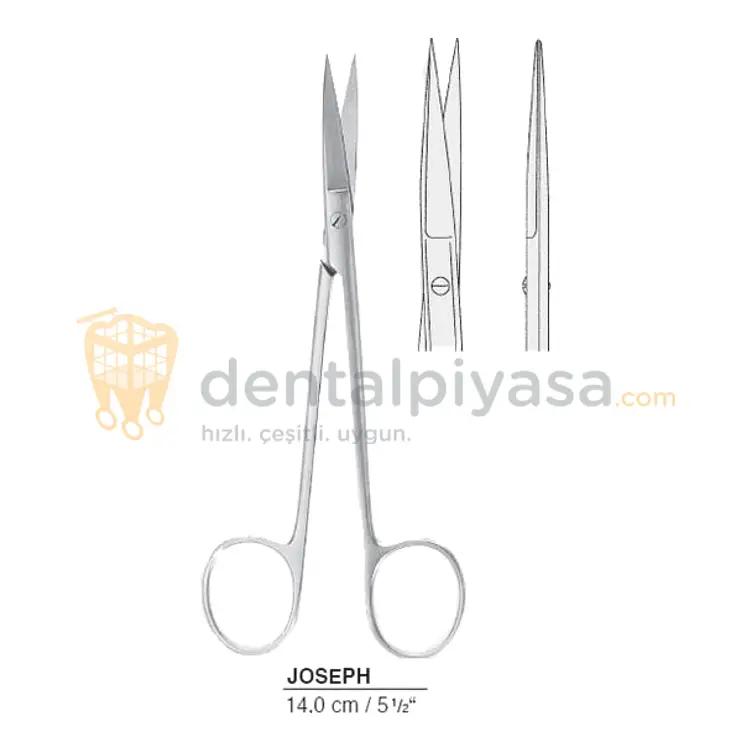  QUEEN+ Eğri Cerrahi Makas Joseph 14cm  resmi