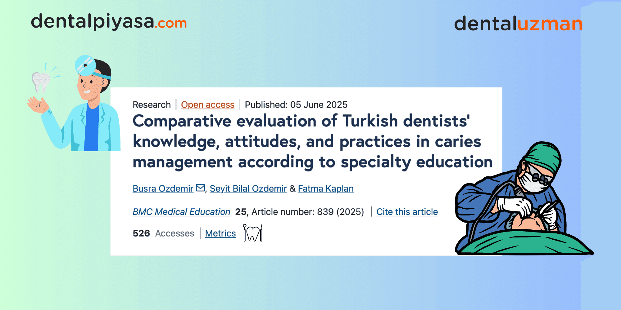Türkiye’de Diş Hekimlerinin Çürük Yönetiminde Uzmanlık Eğitiminin Etkisi